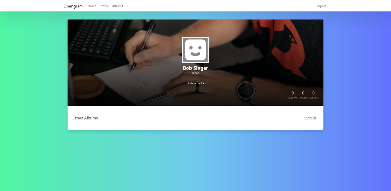 Profile page