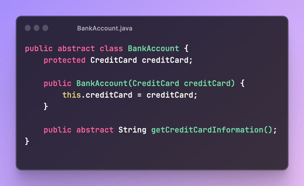 BankAccount.java class